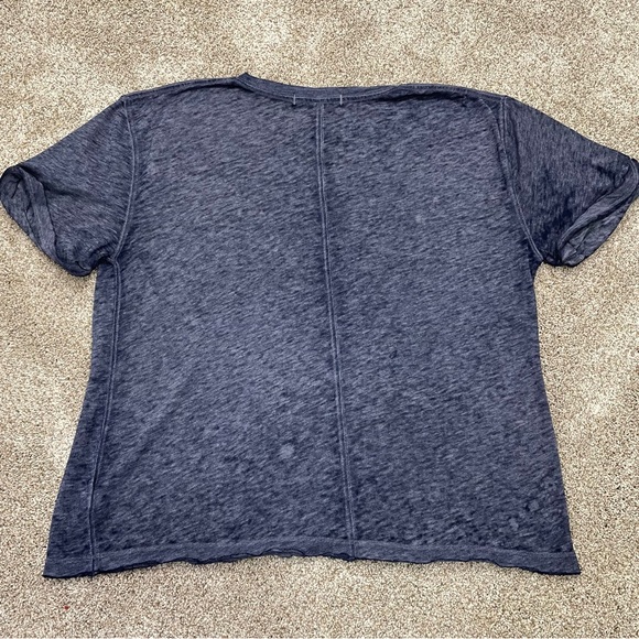 Free People, We The Free, Cassidy Tee Blue Cuffed Short Sleeve - Picture 9 of 9